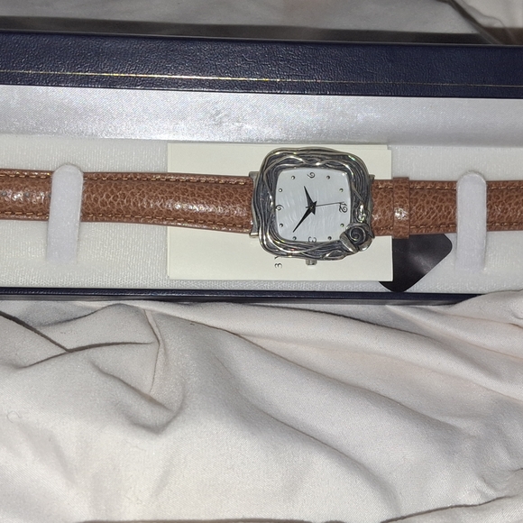 Vintage Israel Or Paz 925 Sterling Silver Mother Of Pearl Watch main image 0